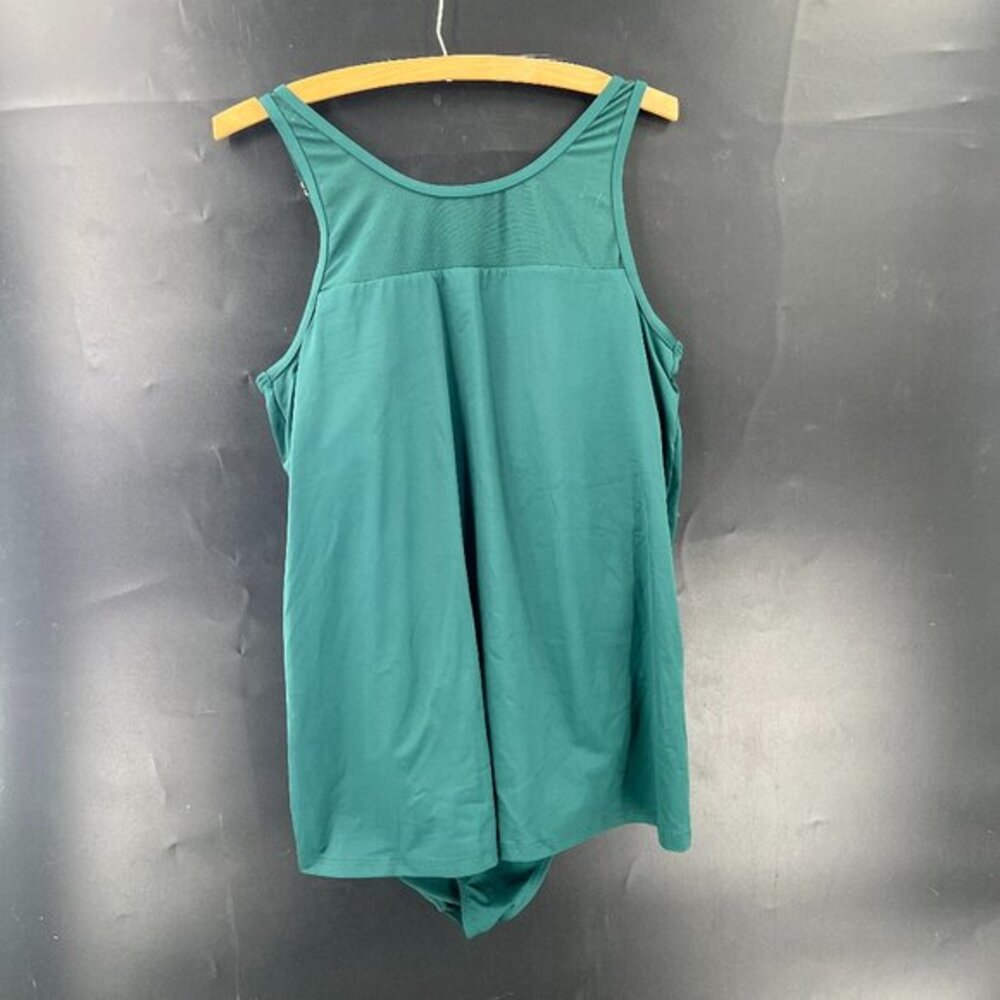 Women's Chlorine Resistant Control Mesh High Neck Swim Dress 1 Piece swimsuit 14
